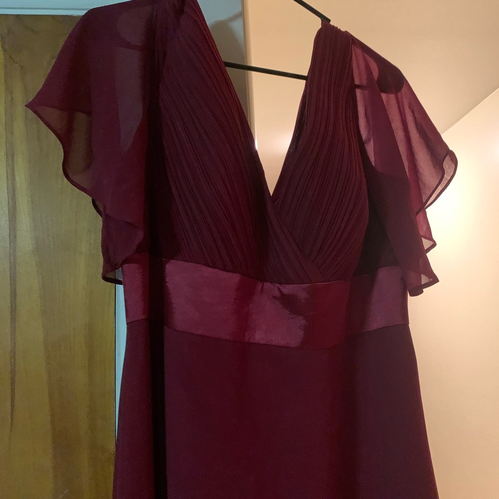 Maroon bridesmaid dress